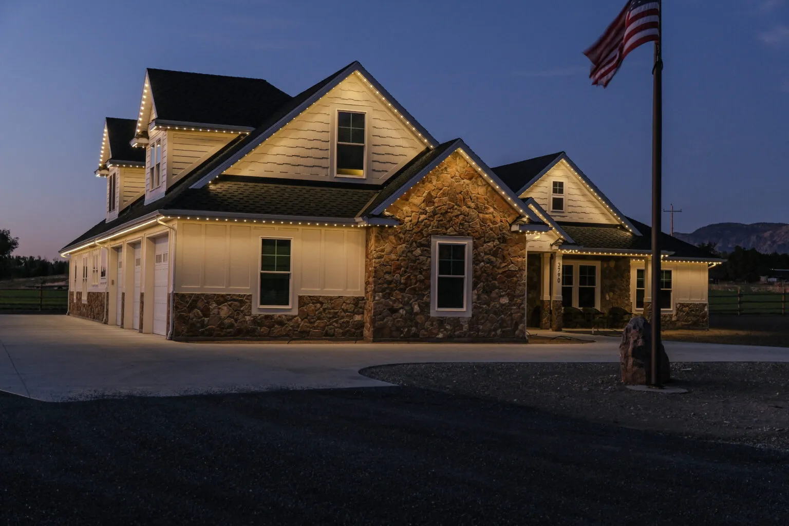House with perminant lighting.