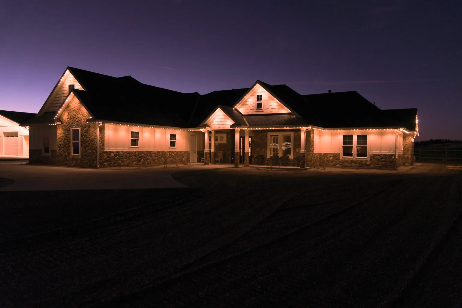 House with perminant lighting.