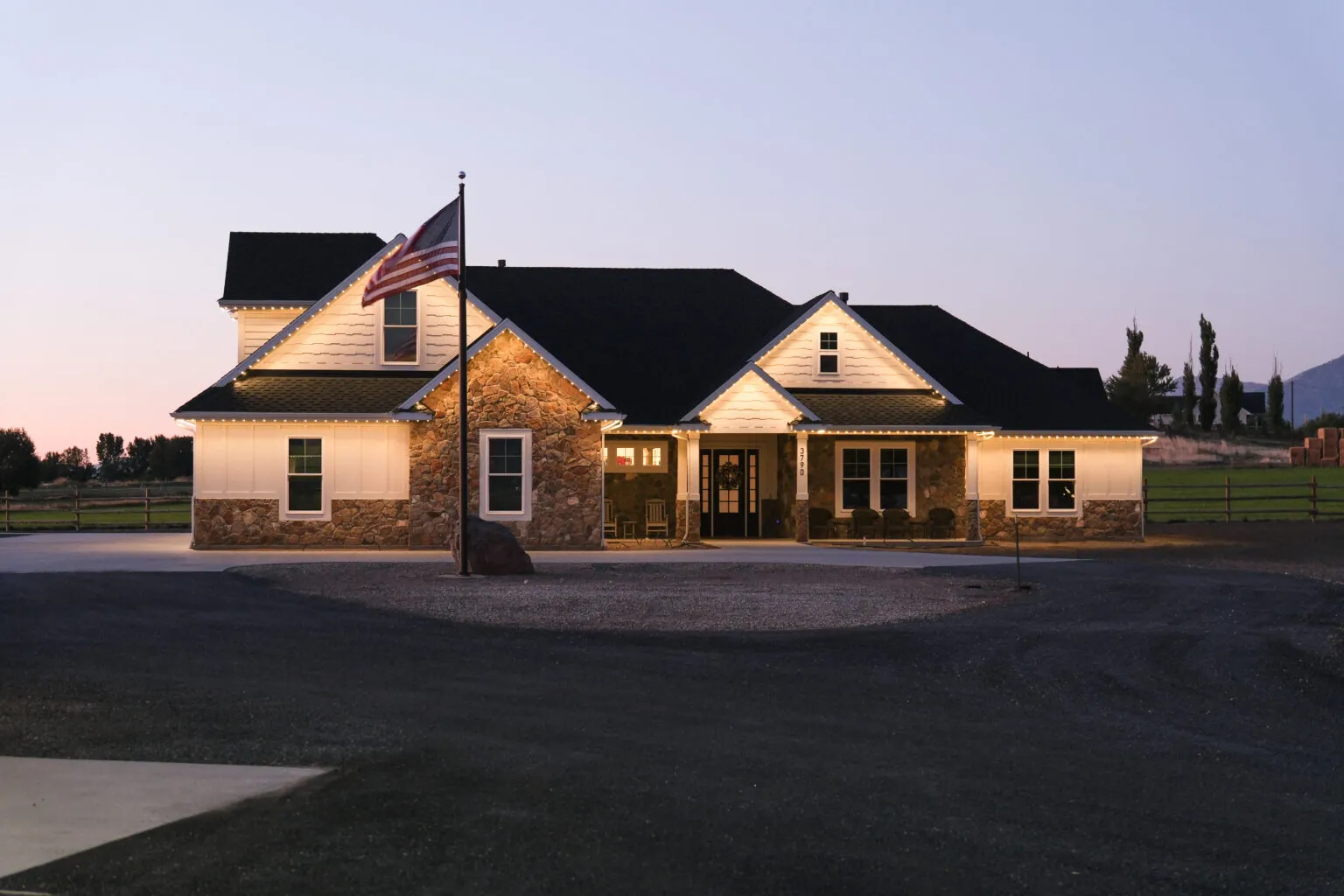 House with perminant lighting.
