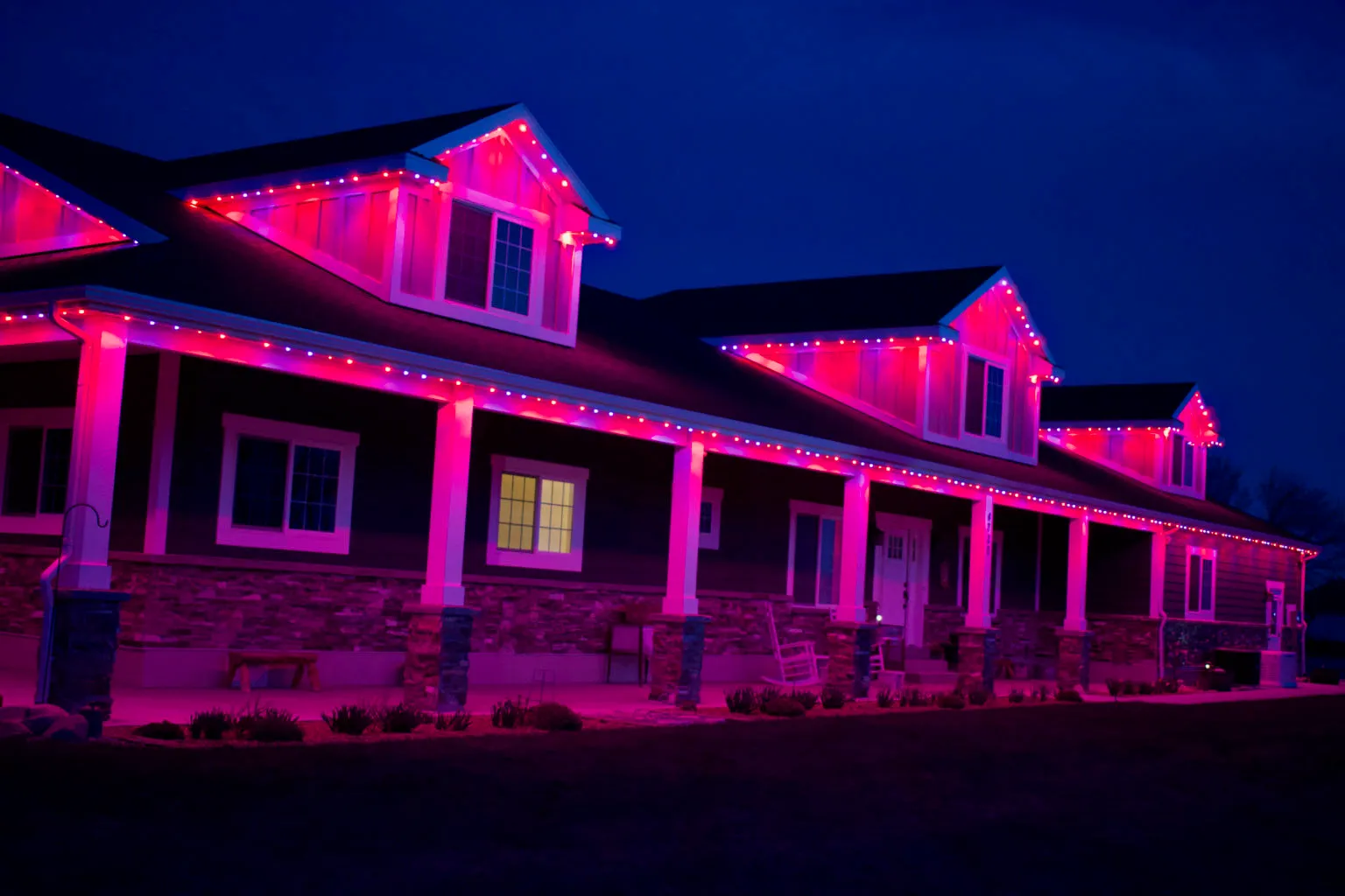 House with perminant lighting.