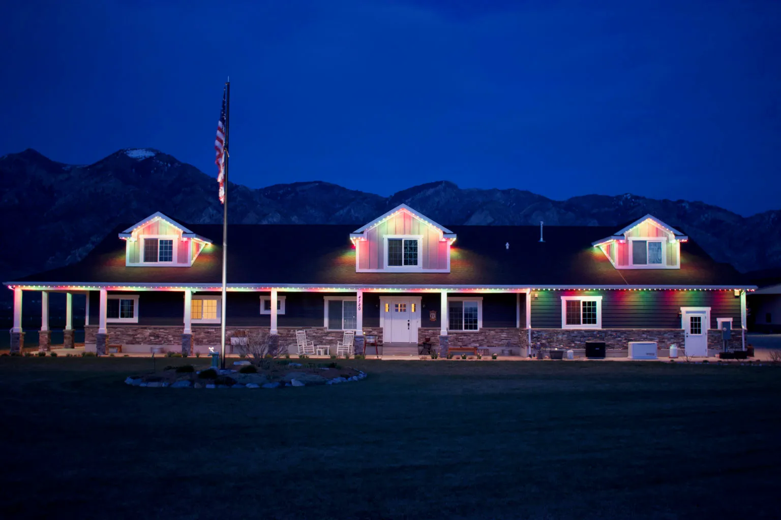 House with perminant lighting.