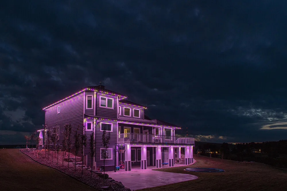 House with perminant lighting.