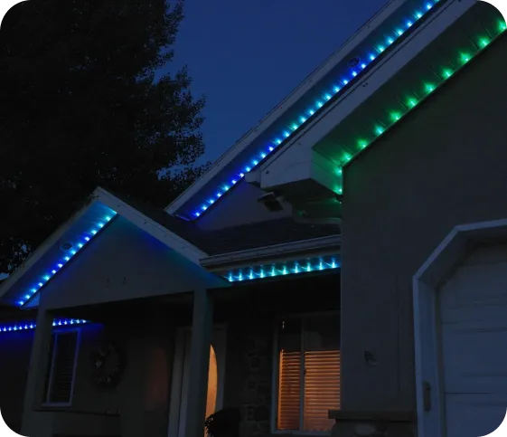 Permanent lighting installation showcasing LED technology and custom color options